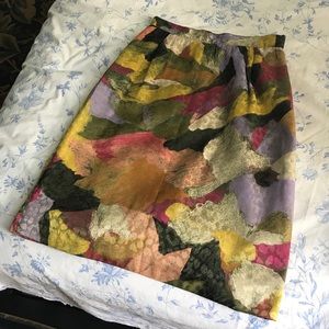 Vintage Louis Féraud Pastel Silk Damask Skirt